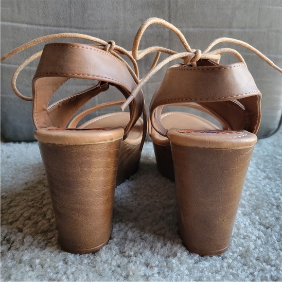 Rocket Dog Samora Harvest Tan Platform Wedge Sandals 90s Camel Brown - Picture 4 of 9